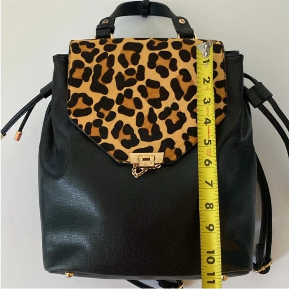 Dune London Backpack Black Leopard Accent